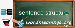 WordMeaning blackboard for sentence structure